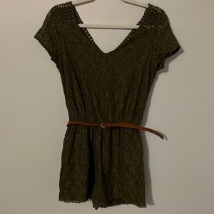 Green Lace Romper